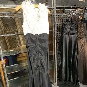 Black and white long formal dress